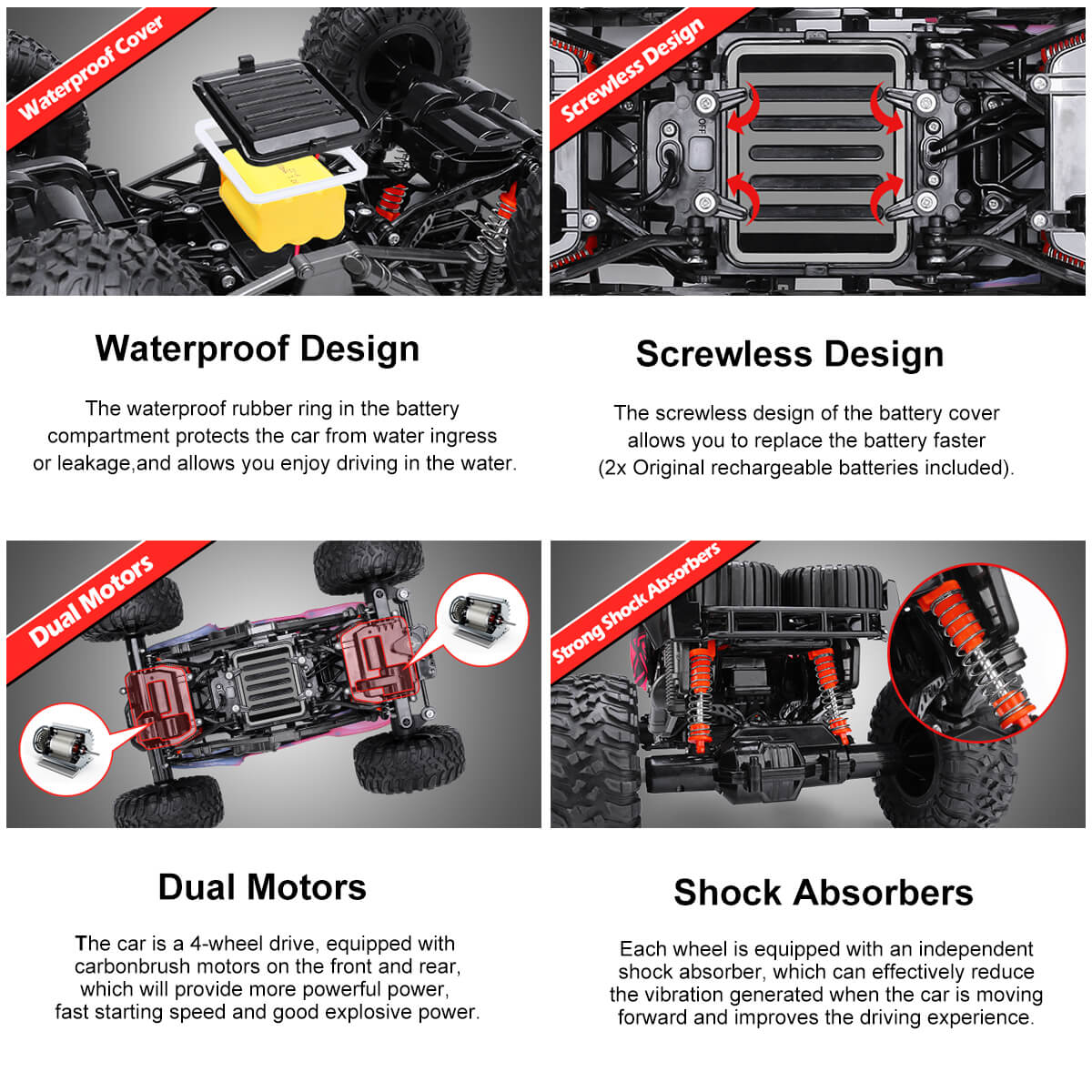 Amphibious RC Car 100% Waterproof Off-Road Monster Vehicle 2.4GH Remote Control Truck - Image 9