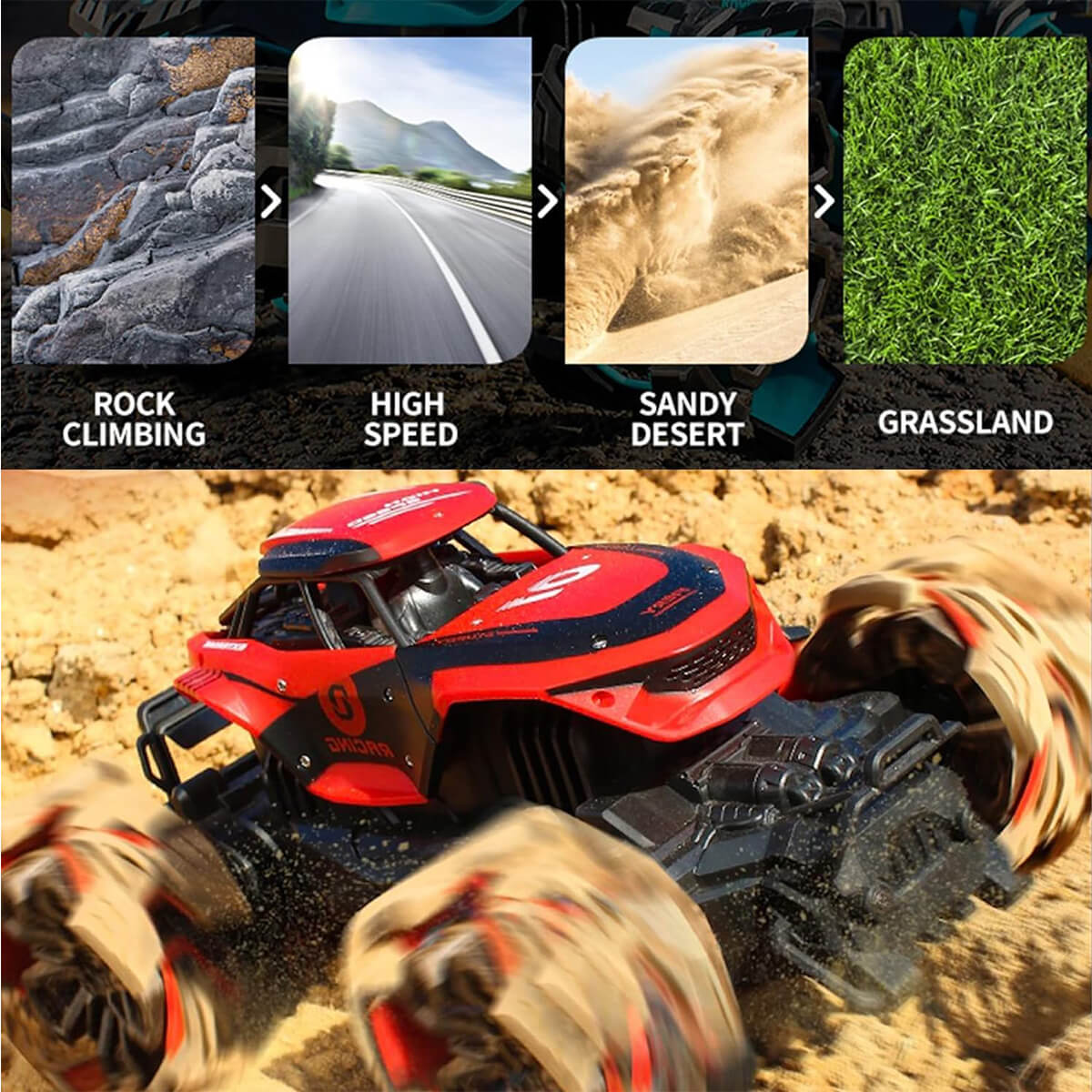 1/12 Remote Control Car 2.4G 4WD Monster Off-Road Climbing Truck RC Stunt Car With Explosive Wheel - Image 7