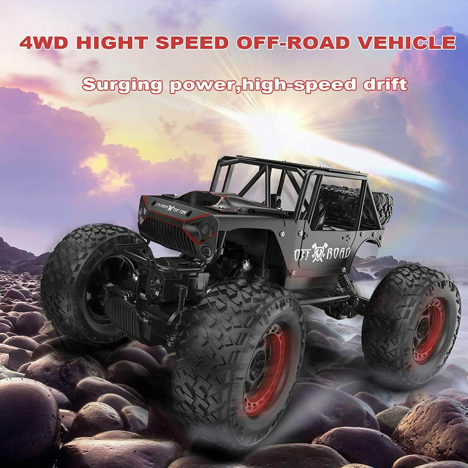 RC Car 2.4G Off-Road Remote Control Truck Alloy Shell High Speed Monster Toys - Image 3