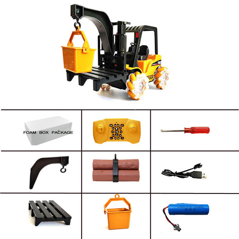 Kids RC Drift Car 21CH Remote Control Engineering Vehicle 3in1 Forklift/Crane/Trailer Highly Simulated - Image 8