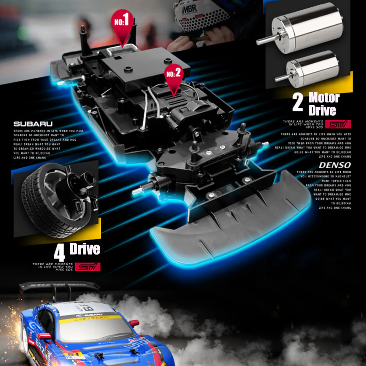 Drift RC Car 1:16 GTR Racing Vehicle High Speed Remote Control Subaru Brz Sport Car for Kids Adults - Image 6