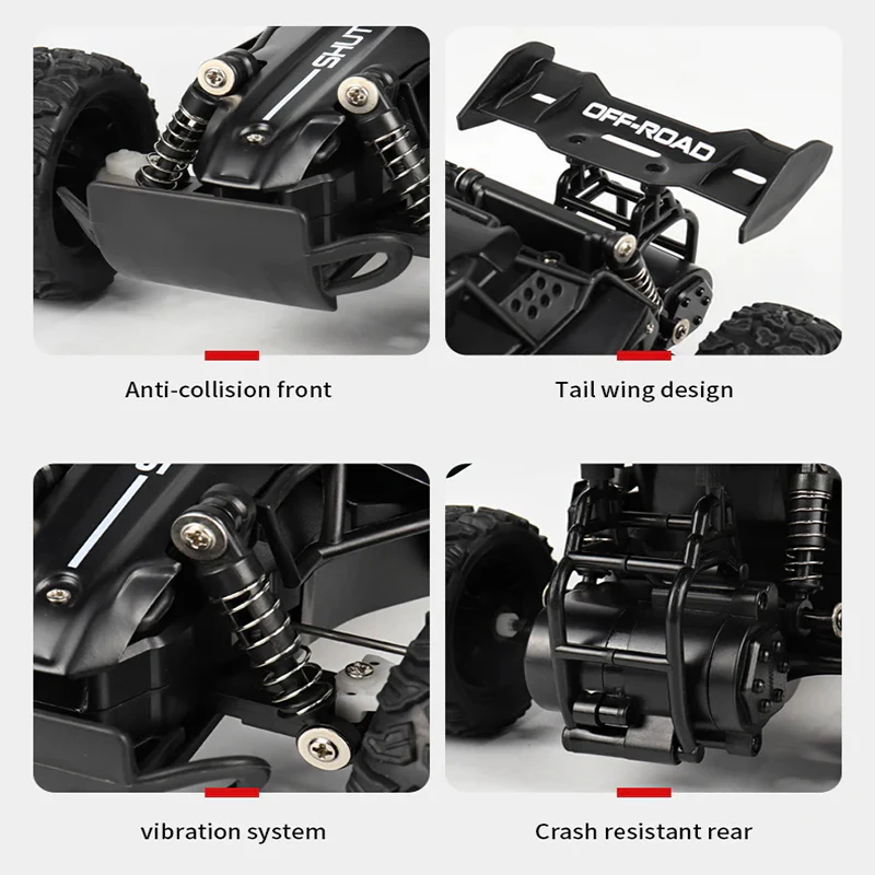 1/16 RC Car 20KM/H Fast Speed Off-road Vehicle 2.4G Alloy Monster Climbing Car - Image 7