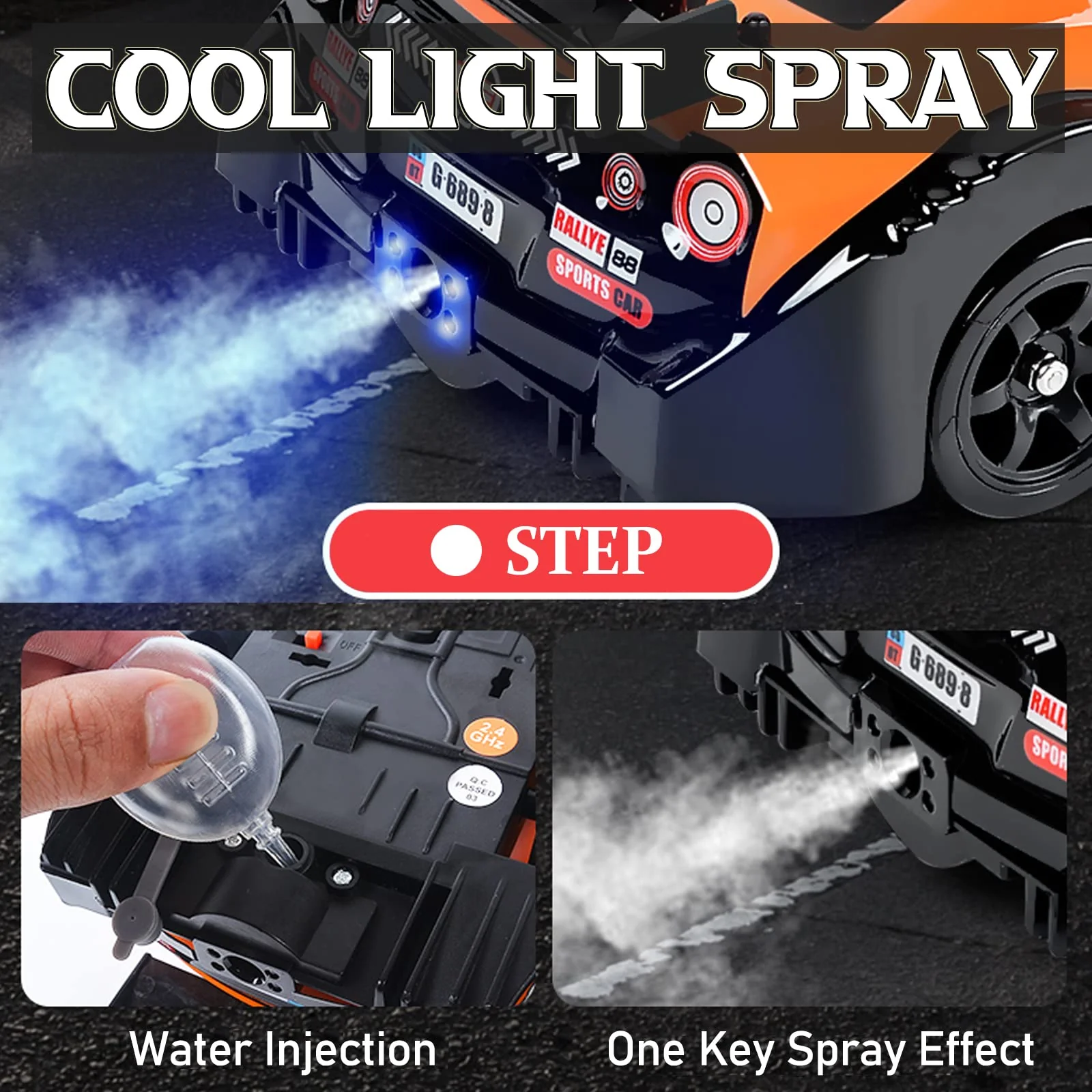 1/16 RC Drift Car 18KM/H Fast Remote Control Cars Spray Car with Led Light Sound For Kids - Image 12