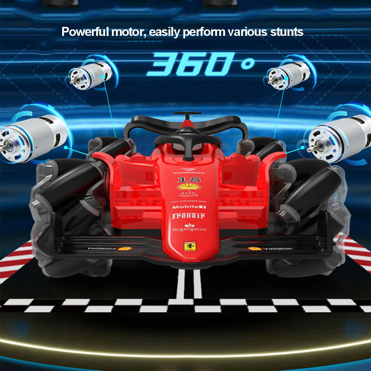 1/18 F1 Remote Control Car 2.4GHz Drift Racing Formula RC Spray Car With Light - Image 2
