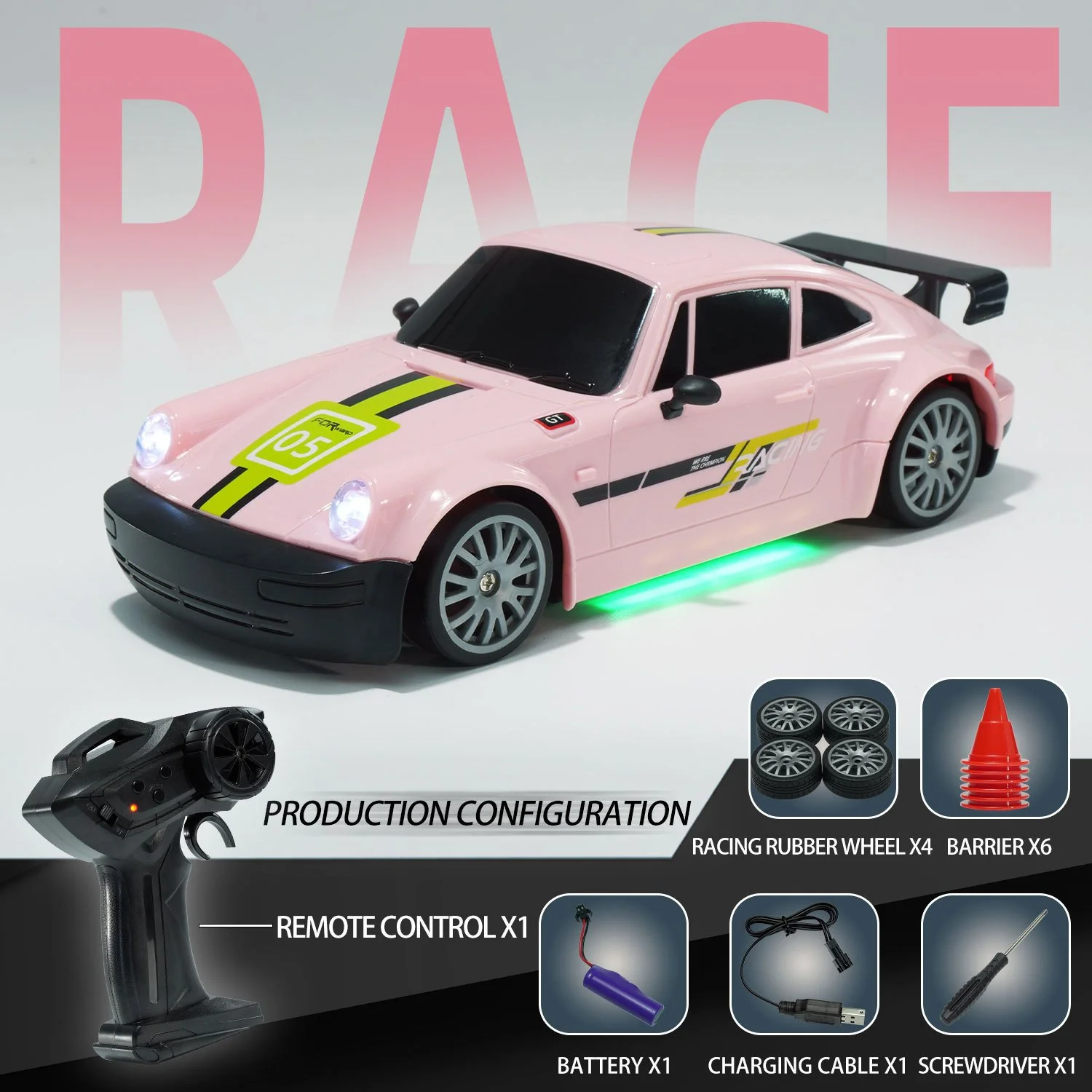 1/20 RC Drift Car 2.4G Full Scale Stunt Car 4WD Electric RC Racing Car With Lights - Image 15