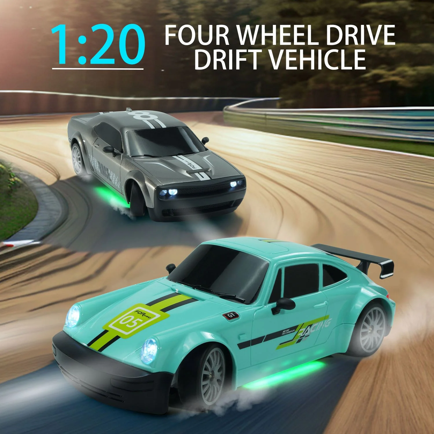 1/20 RC Drift Car 2.4G Full Scale Stunt Car 4WD Electric RC Racing Car With Lights - Image 6