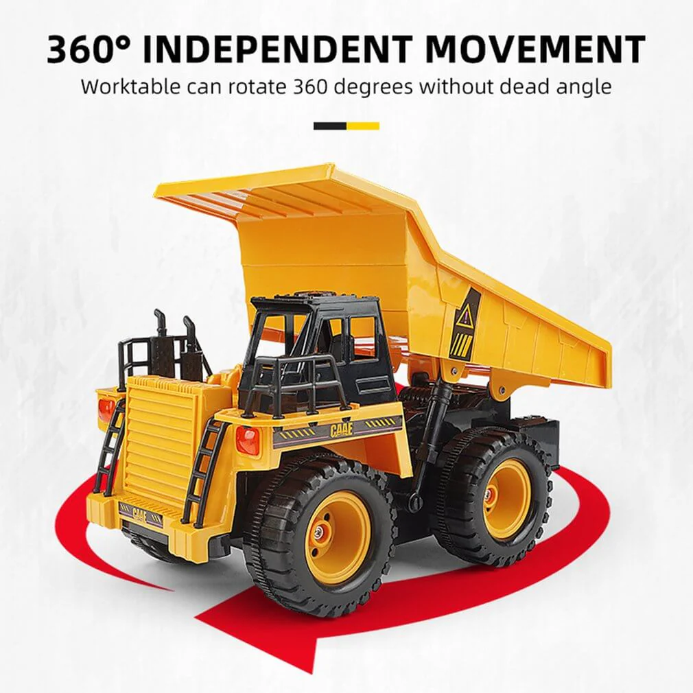 1:22 2.4Ghz 6CH RC Dump Truck Engineering Car Heavy Duty Construction Vehicle With Light Sound - Image 8