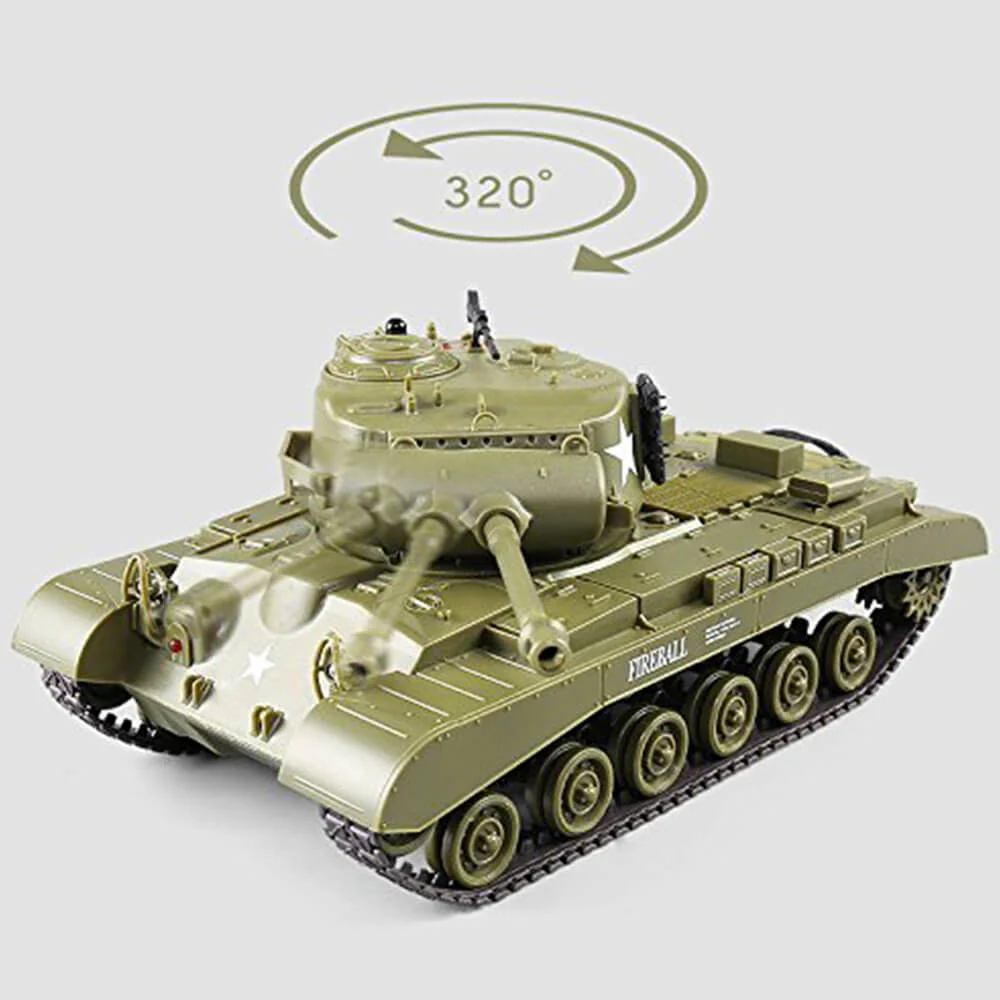 RC Battle Tanks Sherman M4A3 US Medium Tank IR Battle Panzer with Sound & Light - Image 9