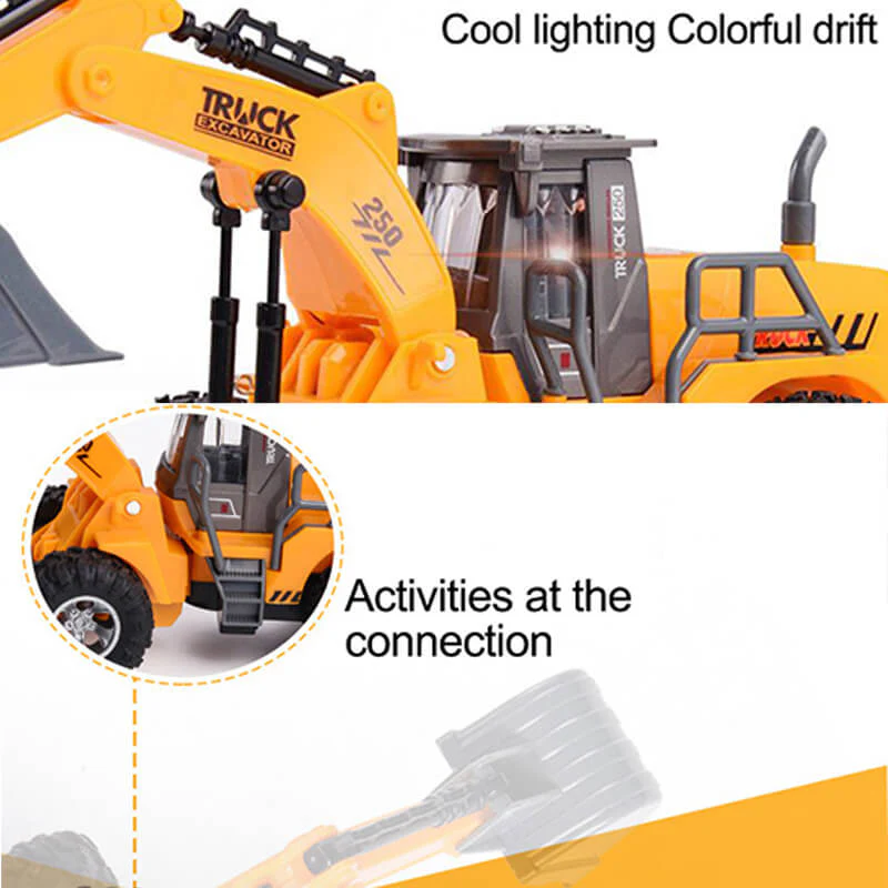 1:32 5 Channels Remote Control Engineering Truck Mini Excavator Bulldozer Tractor Dump Truck - Image 6