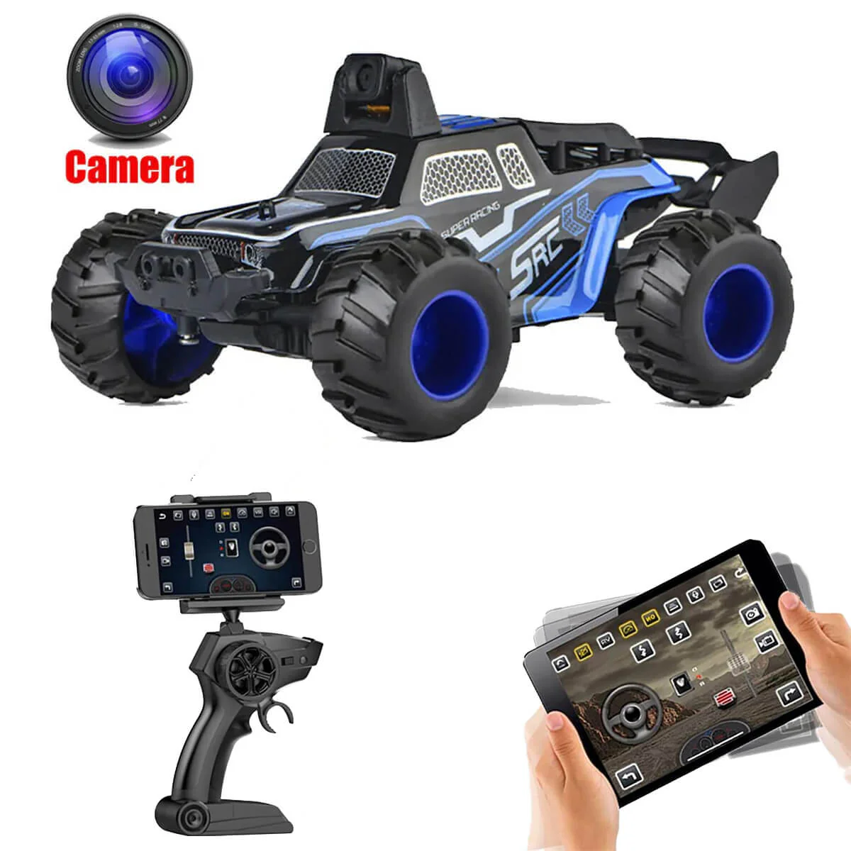1/32 Mini Remote Control Car with HD Wifi Camera 2.4Ghz Off-Road RC Vehicle Dual Mode Control - Image 2