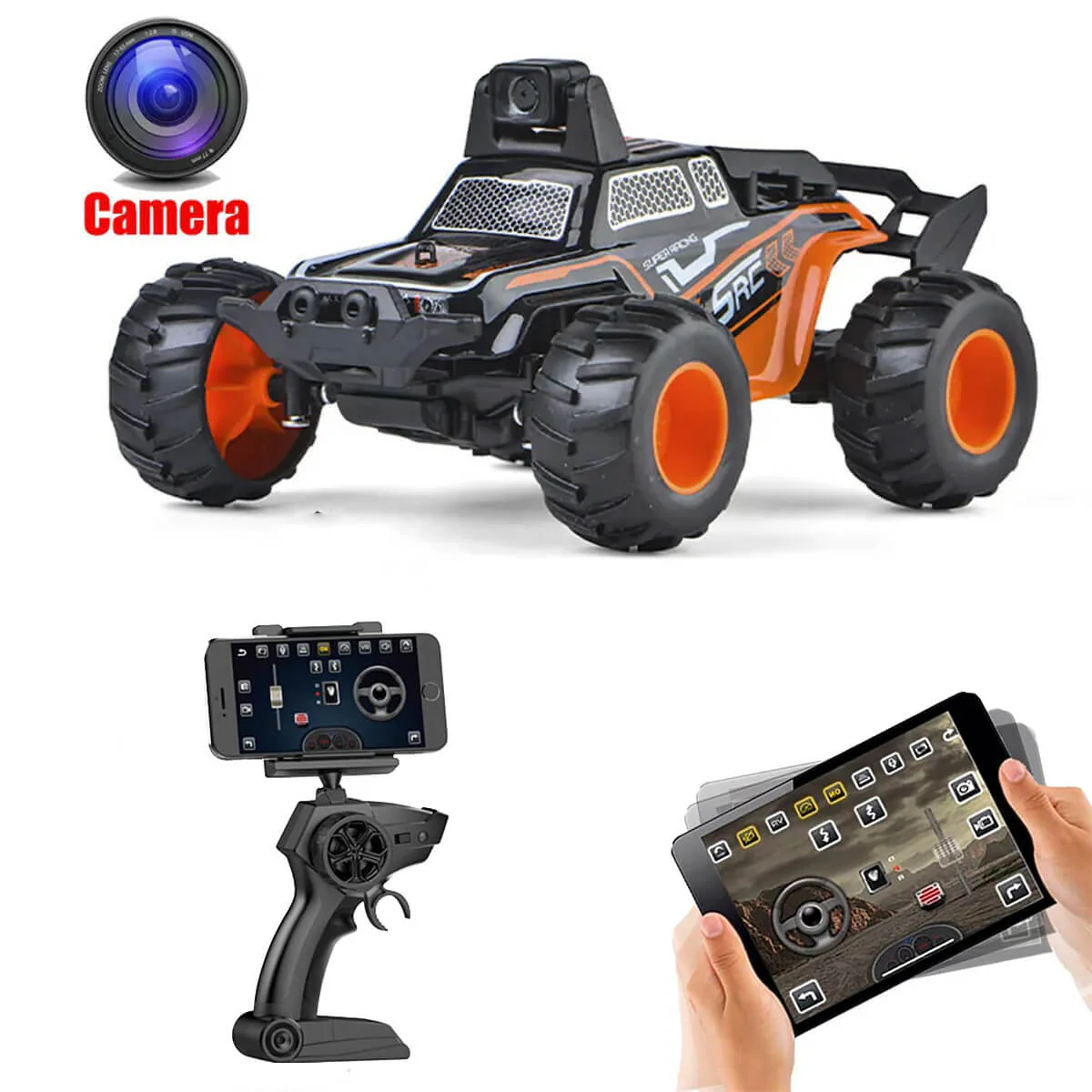 1/32 Mini Remote Control Car with HD Wifi Camera 2.4Ghz Off-Road RC Vehicle Dual Mode Control - Image 3