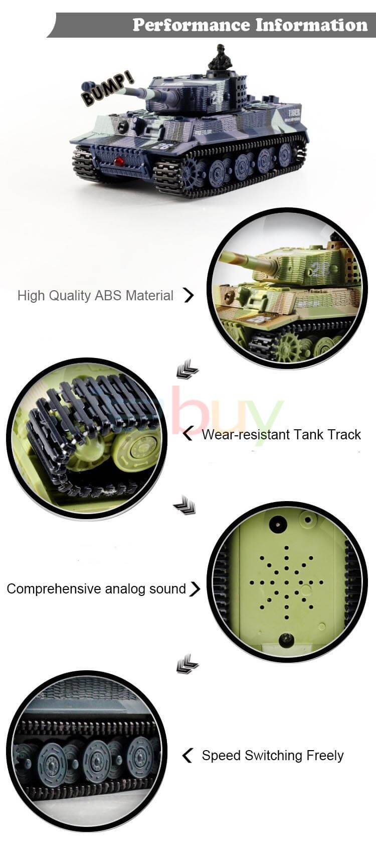 1:72 Remote Control Battle Tank Panzer Tank German Tiger Armored Vehicle With High Simulation - Image 7