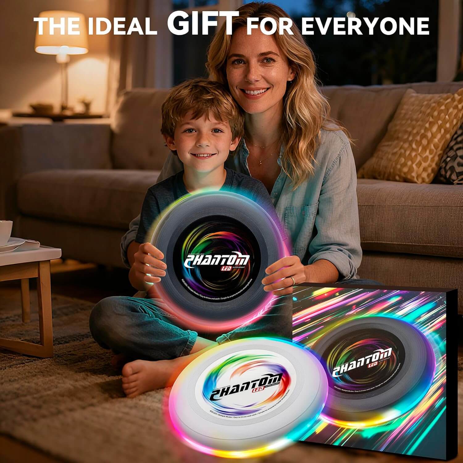 10.7'' LED Flying Disc with 13 Dynamic Light Modes Rechargeable and Waterproof Ultimate Disc for Games & Parties - Image 2