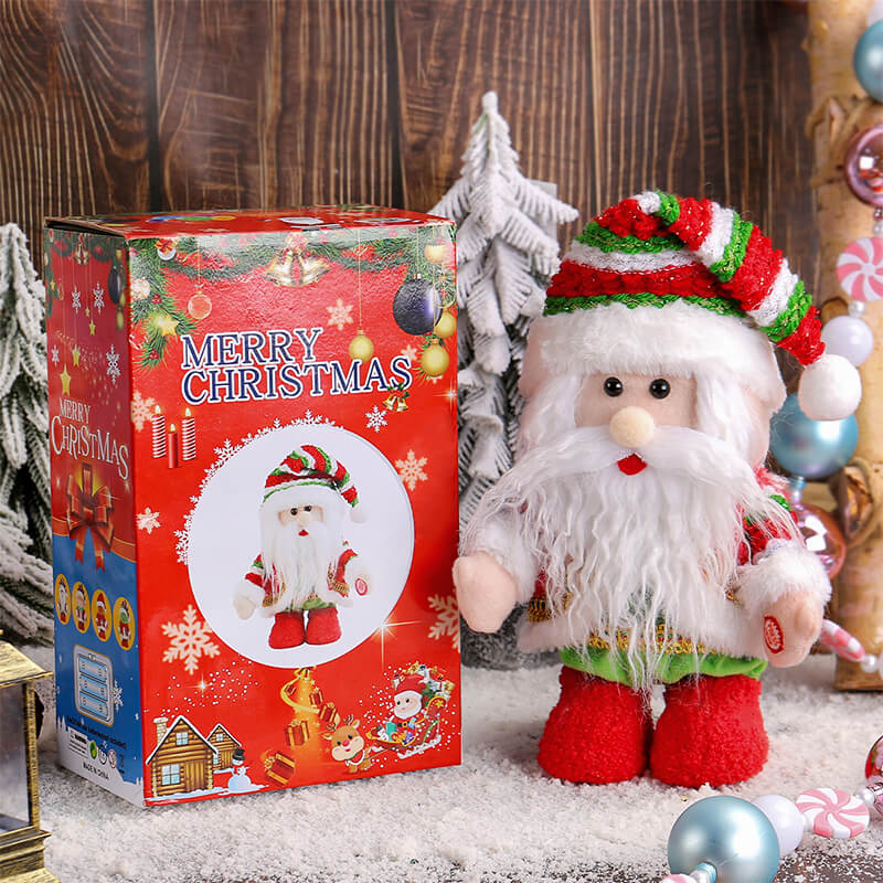 11.2inch Musical Santa Plush Toy Electric Moving Doll with LED Light Christmas Gift - Image 3