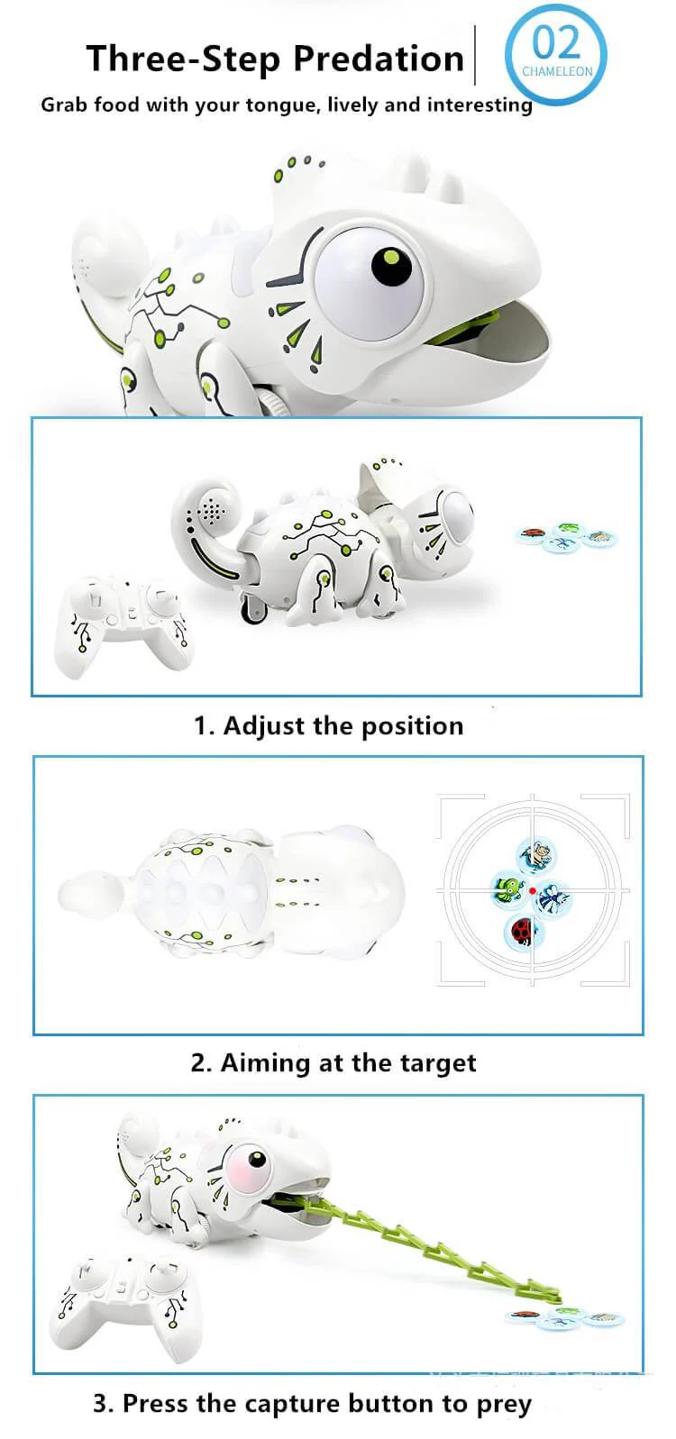 2.4G Remote Control Foraging Chameleon Robotic Intelligent Dinobot Dinosaur Toys Electronic Pet - Image 4