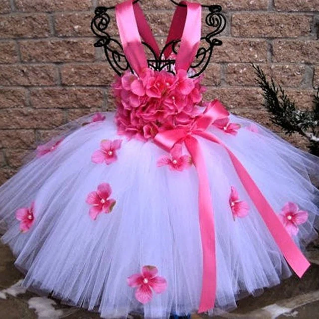 Flower Girl Tulle Flower Fairy Princess Dress Wedding Birthday Party For 1-14Y - Image 4