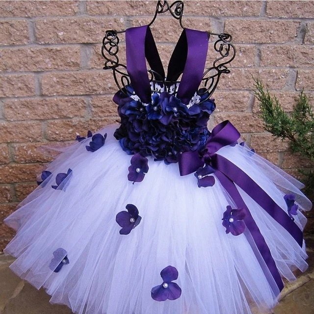 Flower Girl Tulle Flower Fairy Princess Dress Wedding Birthday Party For 1-14Y - Image 5