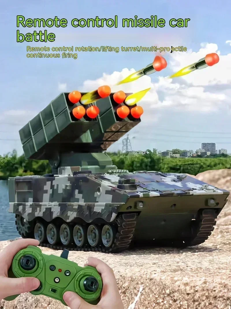 11CH Remote Control Tank 2.4G Battle Soft Bullet Tank Missile Vehicle Electric Armored Tank Toy - Image 5