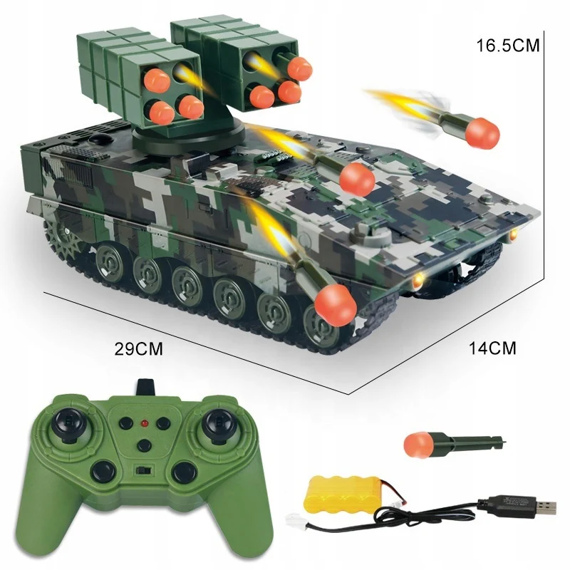 11CH Remote Control Tank 2.4G Battle Soft Bullet Tank Missile Vehicle Electric Armored Tank Toy - Image 6
