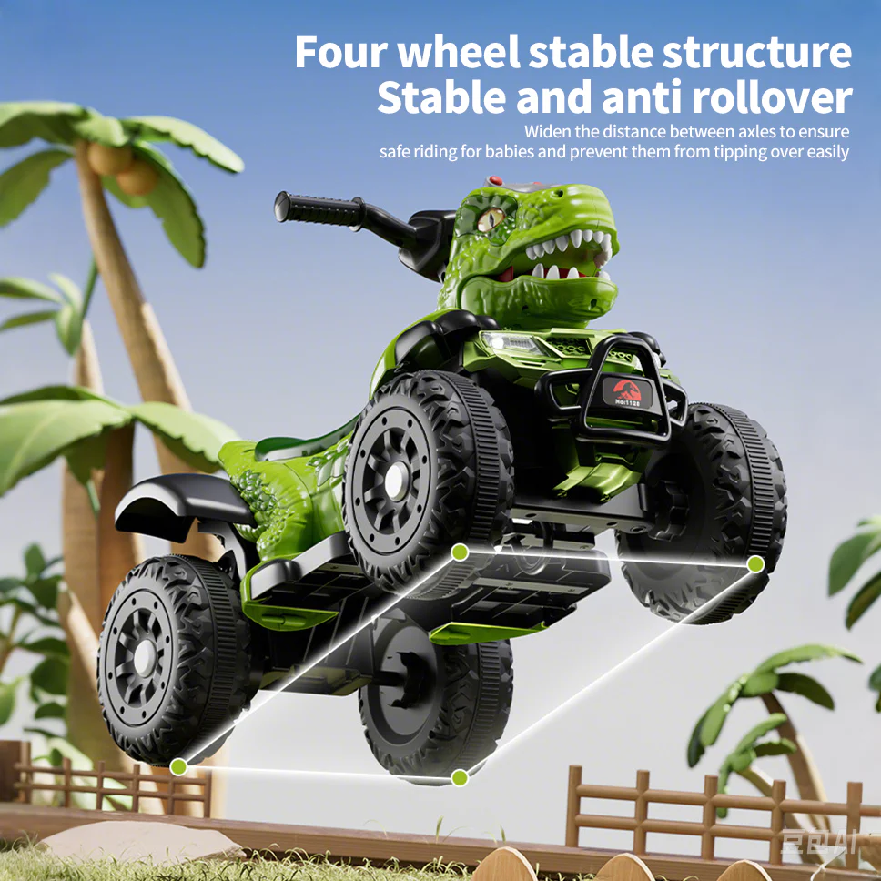 12V Dinosaur Ride-on Car Dual Drive ATV Electric Ride On Toys for Boys and Girls - Image 9