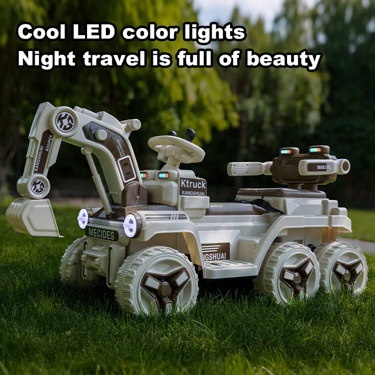 12V Kids Electric Excavator Four Drive Ride on Car Two Seats Excavator with Music Light - Image 11