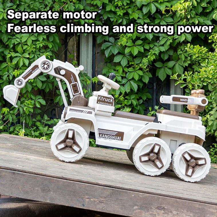 12V Kids Electric Excavator Four Drive Ride on Car Two Seats Excavator with Music Light - Image 13
