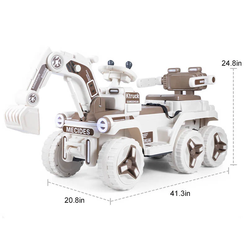 12V Kids Electric Excavator Four Drive Ride on Car Two Seats Excavator with Music Light - Image 14