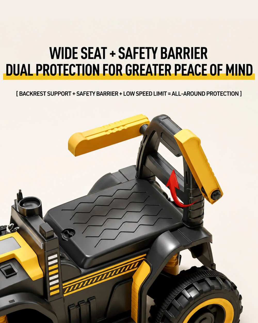 12V Kids Ride-On Excavator Battery Powered Electric Construction Car with Safety Soft Start and Dual Control Digging Arm - Image 6