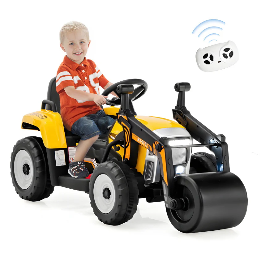 12V Ride On Road Roller Kids Electric Ride on Car with Manual and Parental Remote Control - Image 2
