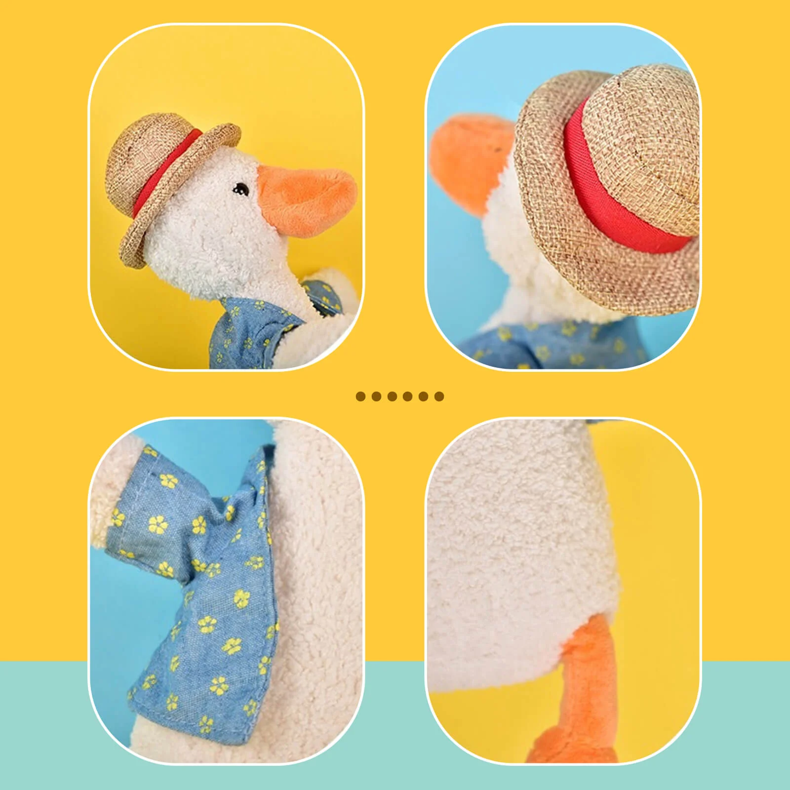 14" Super Soft Cuddly Talking Animal Duck Doll Plush Toy, Christmas Gift for Kids - Image 5