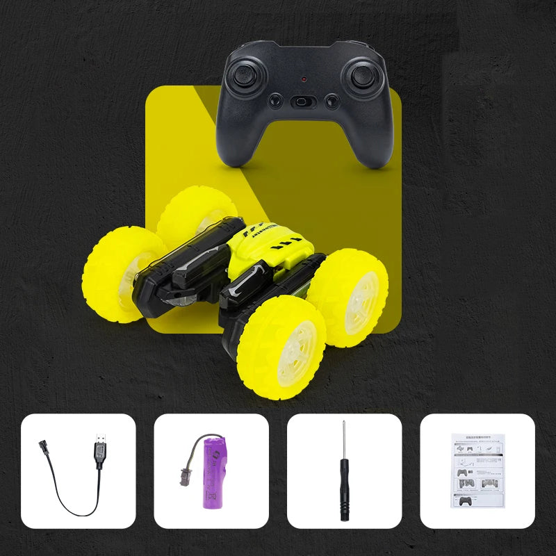 14KM/H RC Stunt Car 2.4G Double-sided Rolling 360° Rotation Car LED Light Letters Vehicle For Kids - Image 2