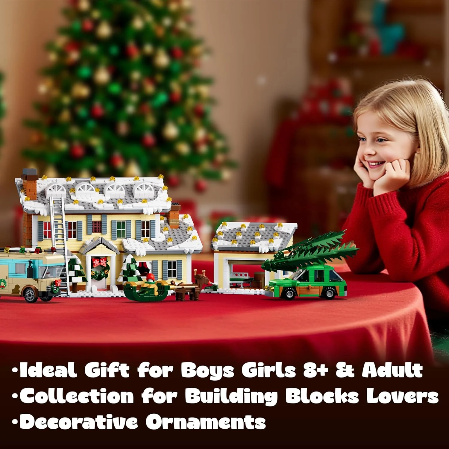 1958pcs Christmas Vacation Village Building Blocks with Light Village Model Buildings Kits Christmas Gift - Image 5