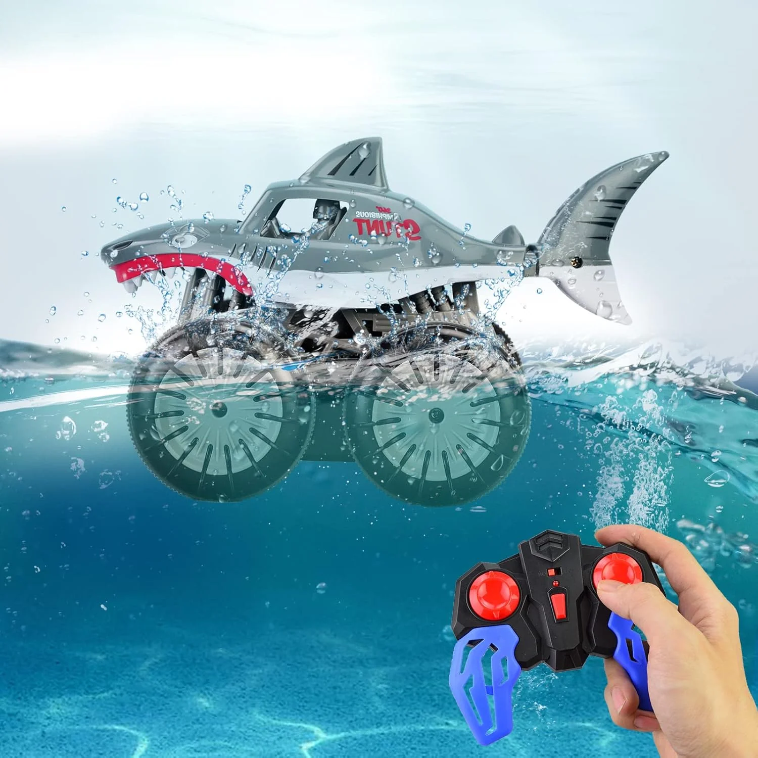 2.4G Amphibious RC Car Shark 360° Rotation Stunt Vehicle Waterproof RC Off-road Car - Image 2