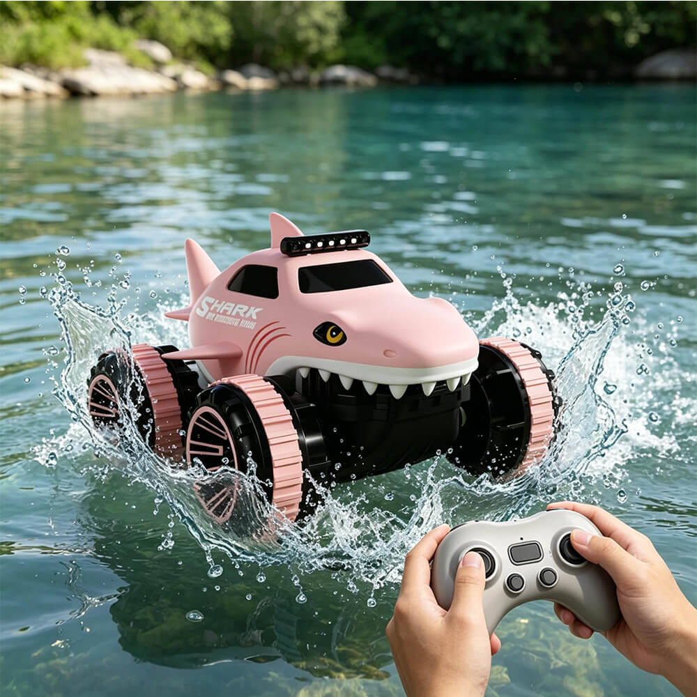 2.4G Amphibious RC Car Waterproof Shark Remote Control Stunt Car with 360° Rotation for Land & Water - Image 8
