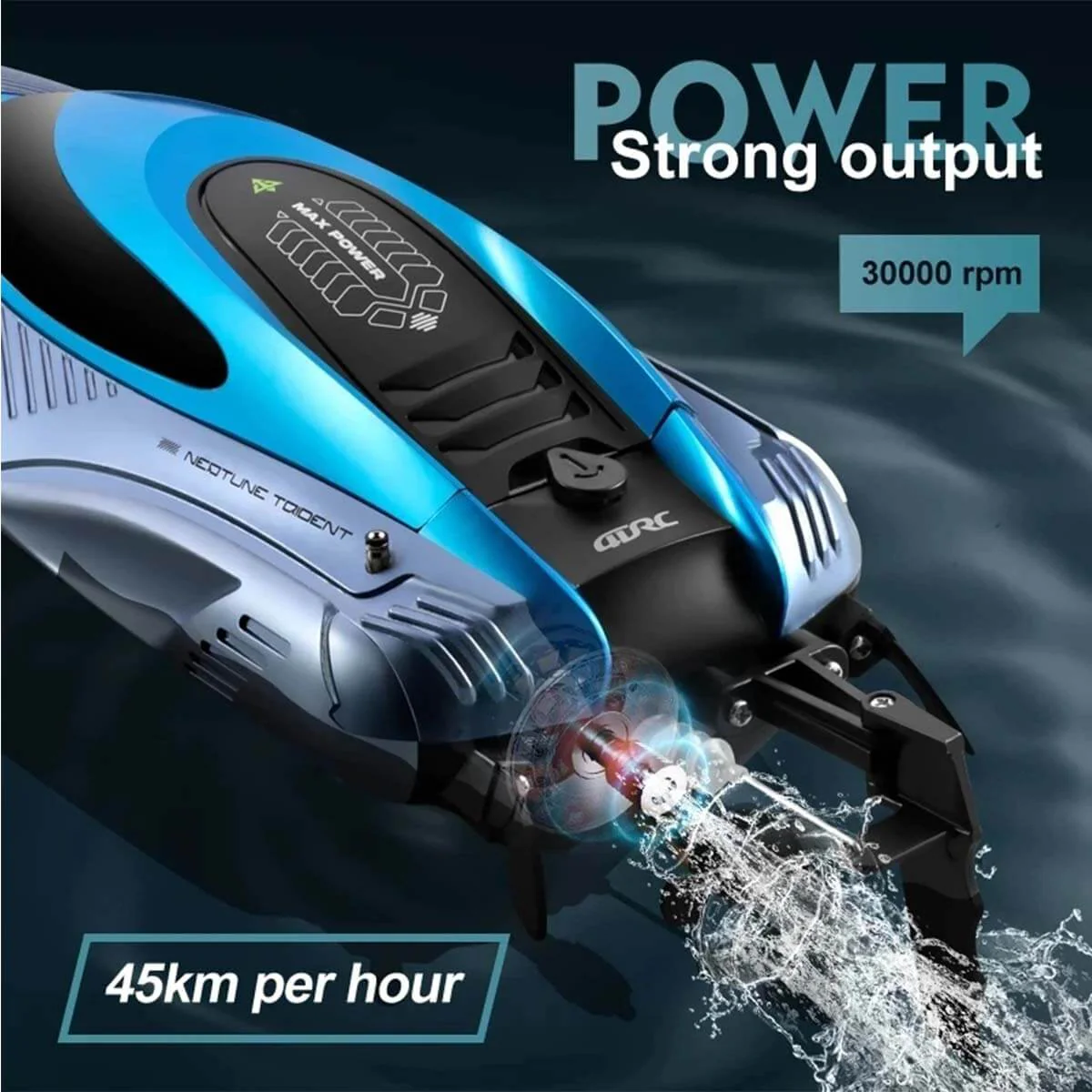 2.4G RC Boat Outdoor Racing Boat Waterproof Fast Electric Remote Control Boats With LED Light - Image 8