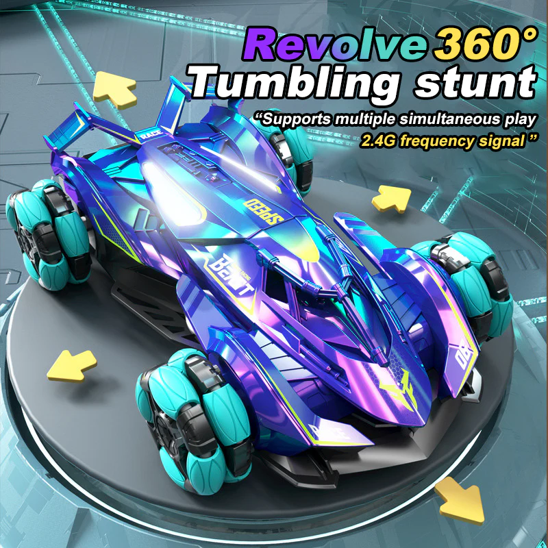 2.4G RC Drift Car Colorful 4WD Off-road Car 360° Stunt Car Dual Remote Mode For Kids - Image 4