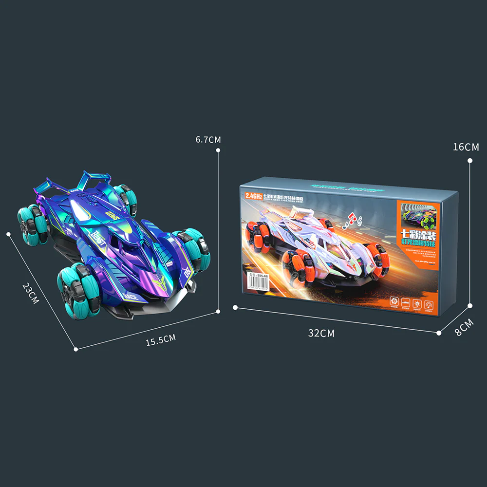 2.4G RC Drift Car Colorful 4WD Off-road Car 360° Stunt Car Dual Remote Mode For Kids - Image 9