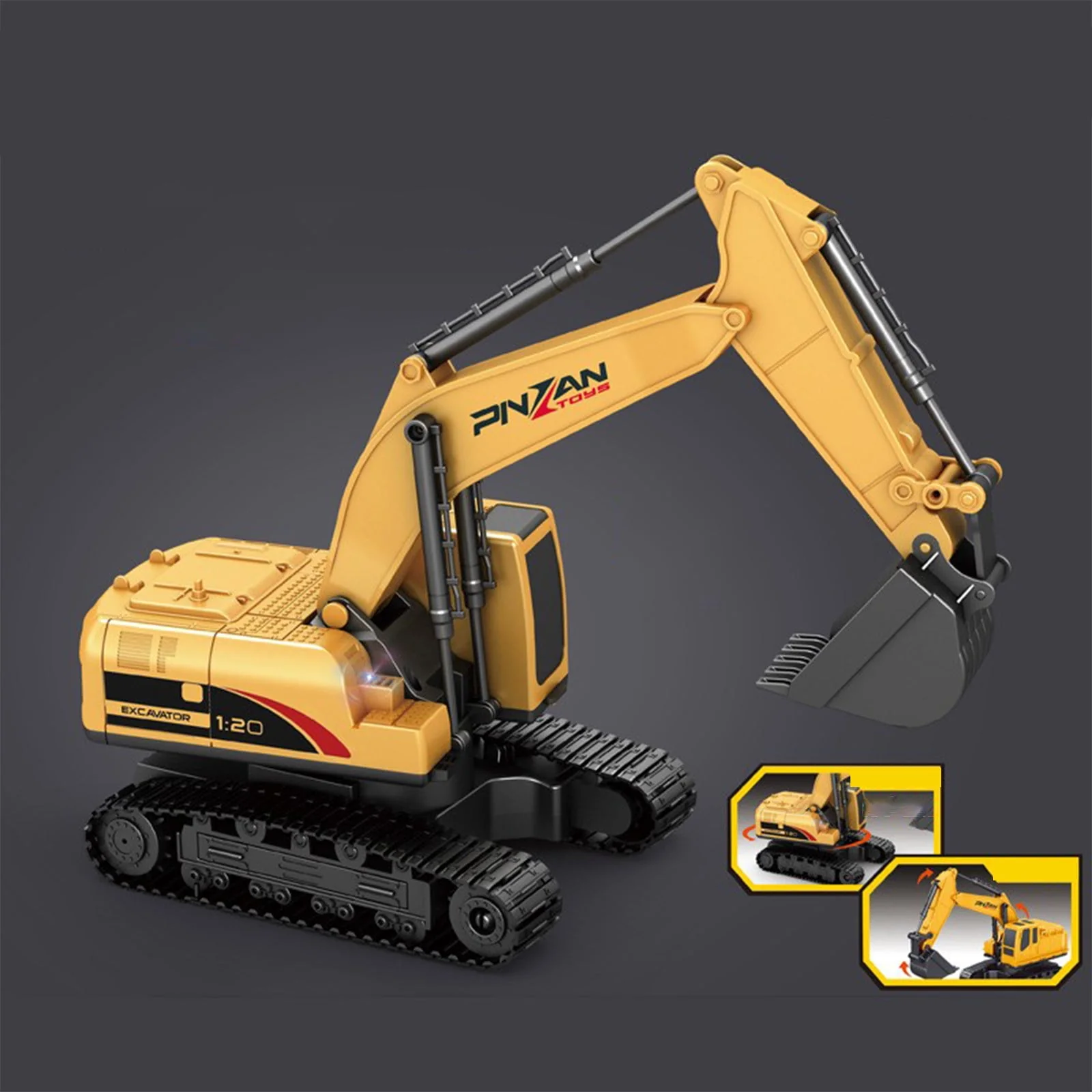 2.4G RC Excavator 1/20 Alloy RC Engineering Vehicles 6 Channels Excavator For Kids - Image 6
