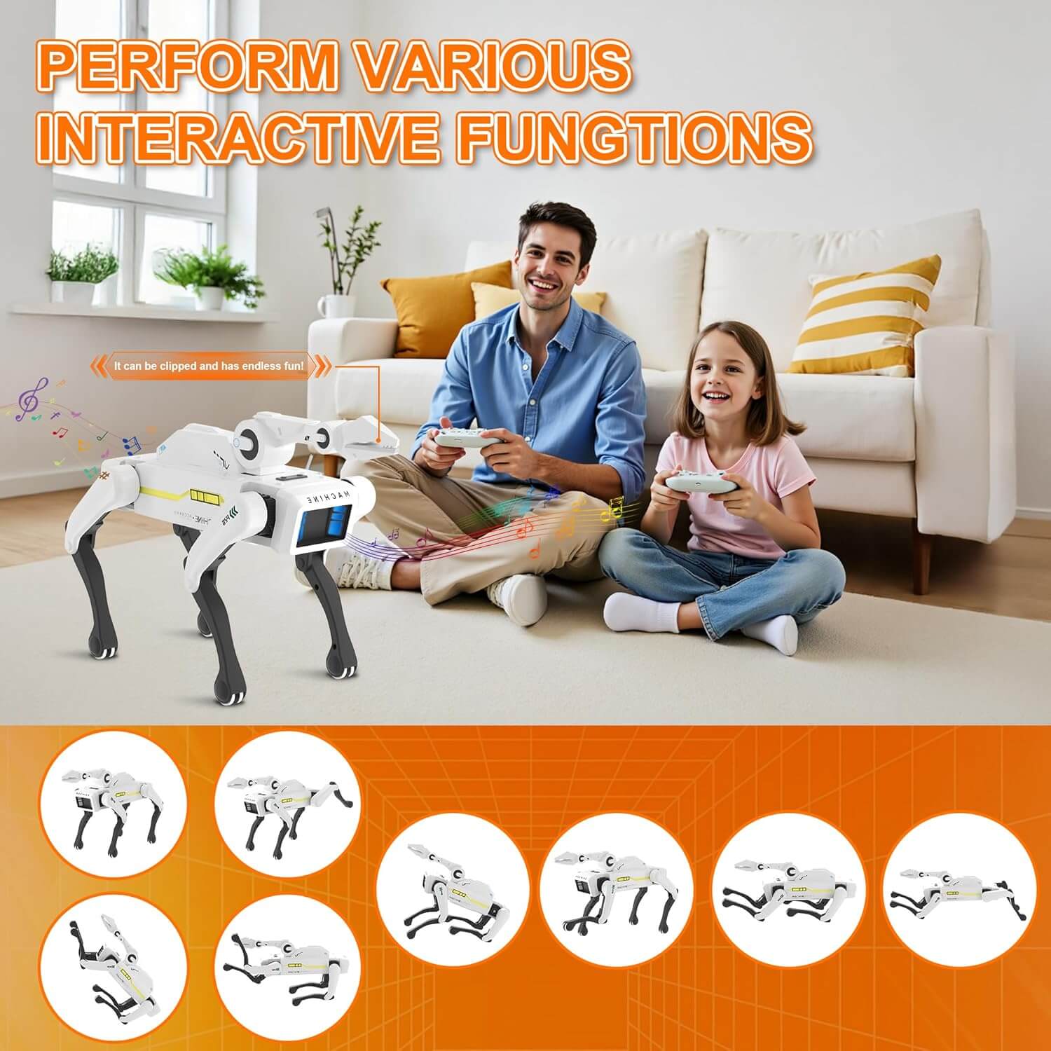 2.4G RC Robot Dog with Gripper Arm AI Smart Mechanical Toy Programmable Stunt Robot Pet for Kids - Image 3
