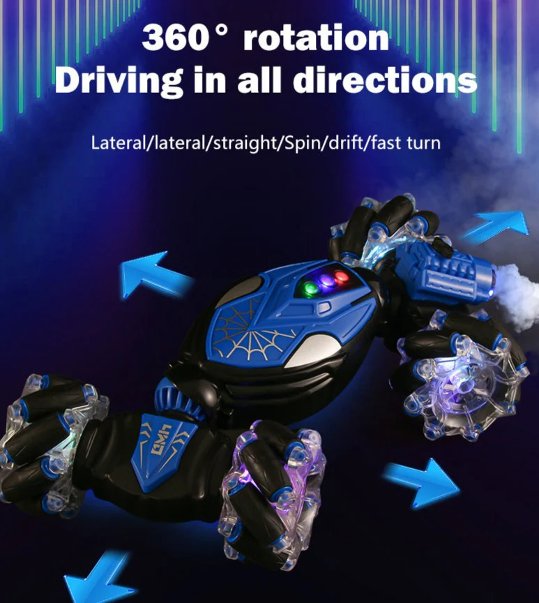 2.4G RC Stunt Car 360° Rotation 4WD Twist Spray Car Dual Control Climbing Car With Light - Image 6