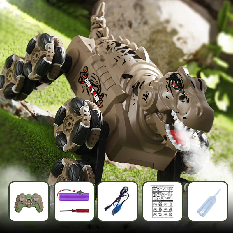 2.4G RC Stunt Car Eight-wheeled Dino Spray Deformation Car Tyrannosaurus Rex Climbing Car - Image 2