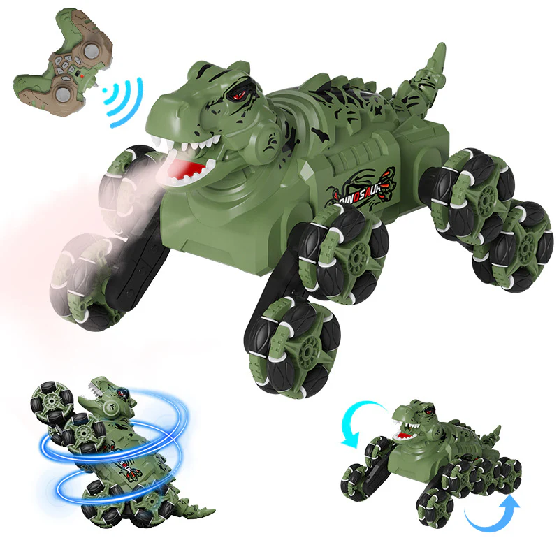 2.4G RC Stunt Car Eight-wheeled Dino Spray Deformation Car Tyrannosaurus Rex Climbing Car - Image 3