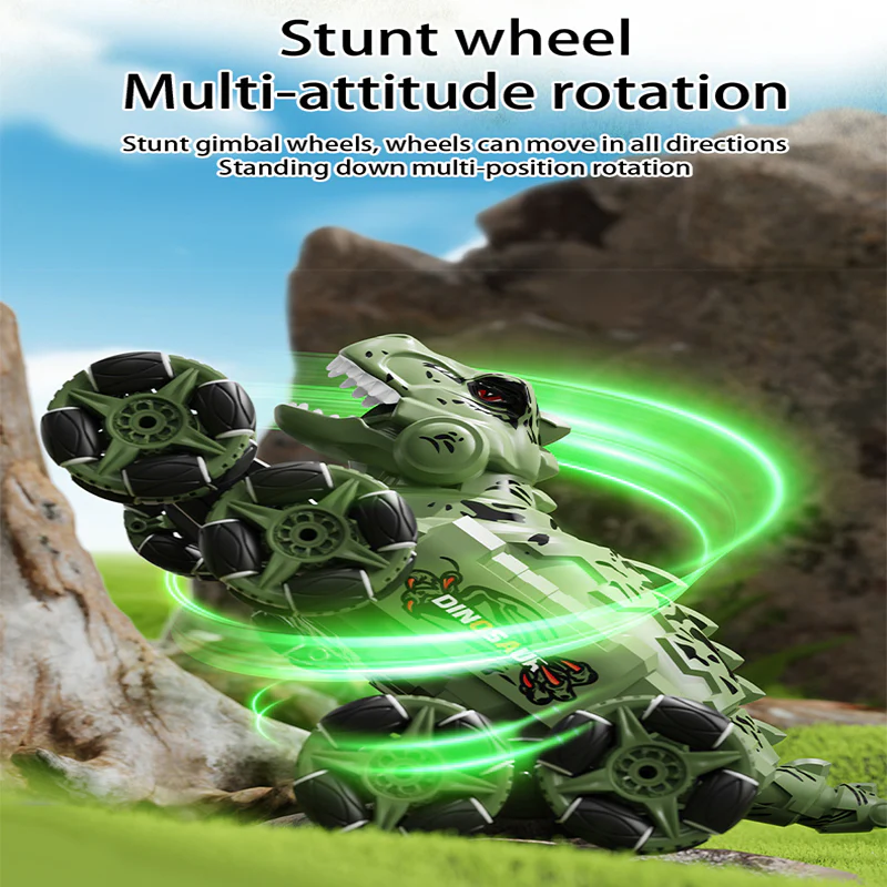 2.4G RC Stunt Car Eight-wheeled Dino Spray Deformation Car Tyrannosaurus Rex Climbing Car - Image 7