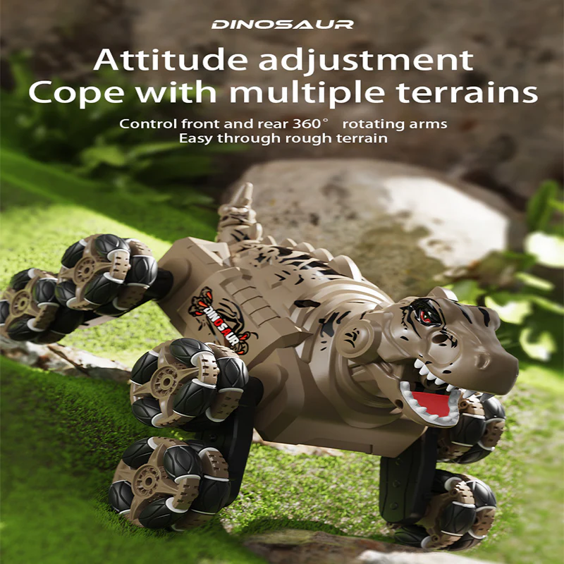 2.4G RC Stunt Car Eight-wheeled Dino Spray Deformation Car Tyrannosaurus Rex Climbing Car - Image 8
