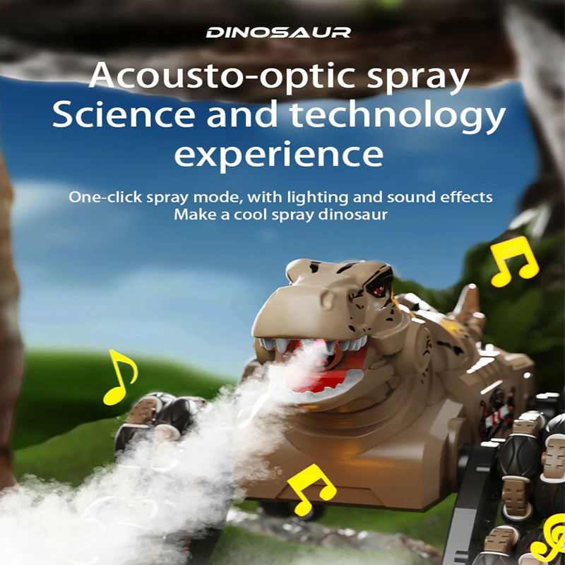 2.4G RC Stunt Car Eight-wheeled Dino Spray Deformation Car Tyrannosaurus Rex Climbing Car - Image 9
