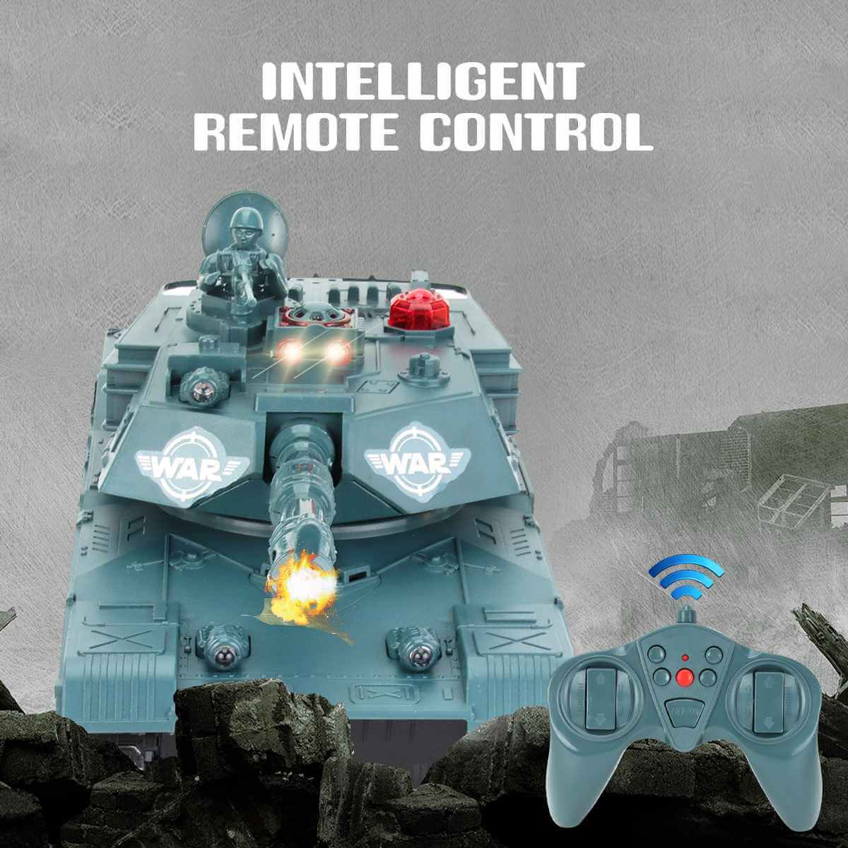 2.4G RC Tank Remote Control Battle Tank 350 Rotatable Turret Crawler Simulation Lighting Car Monster Toys for Children Kids Gift - Image 8