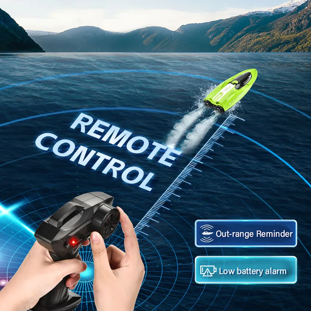 2.4G Remote Control Boat Twin Turbojet Speedboat Waterproof Racing Boat With Light For Kids - Image 6