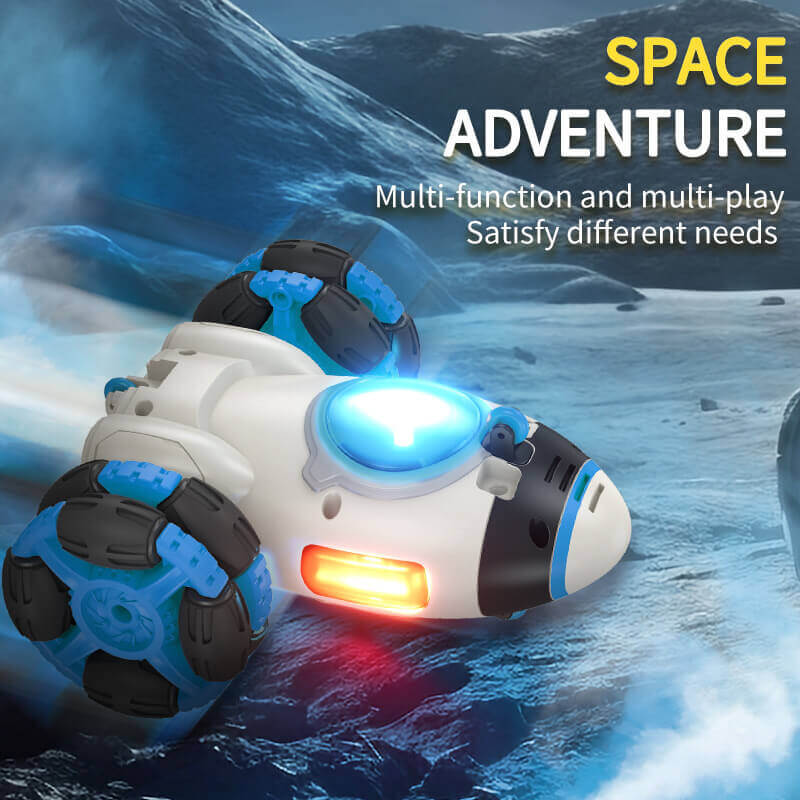 2.4G Remote Control Car Space Rocket Stunt Car Dual Control Spray RC Car with Light - Image 4