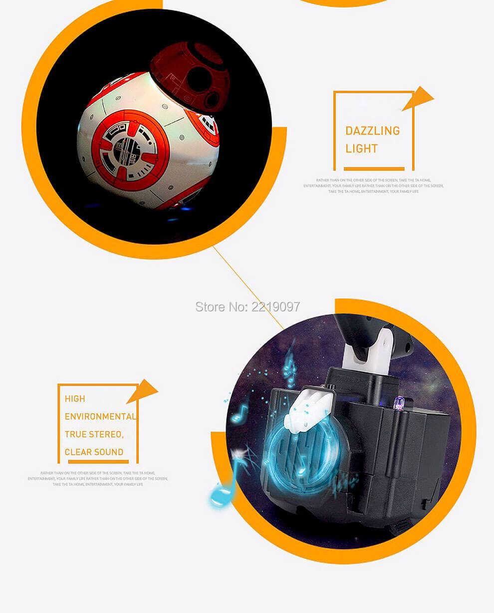 2.4G Remote Control Robot Smart Star Wars BB8 Robot With Music Sound Moveable Doll - Image 12