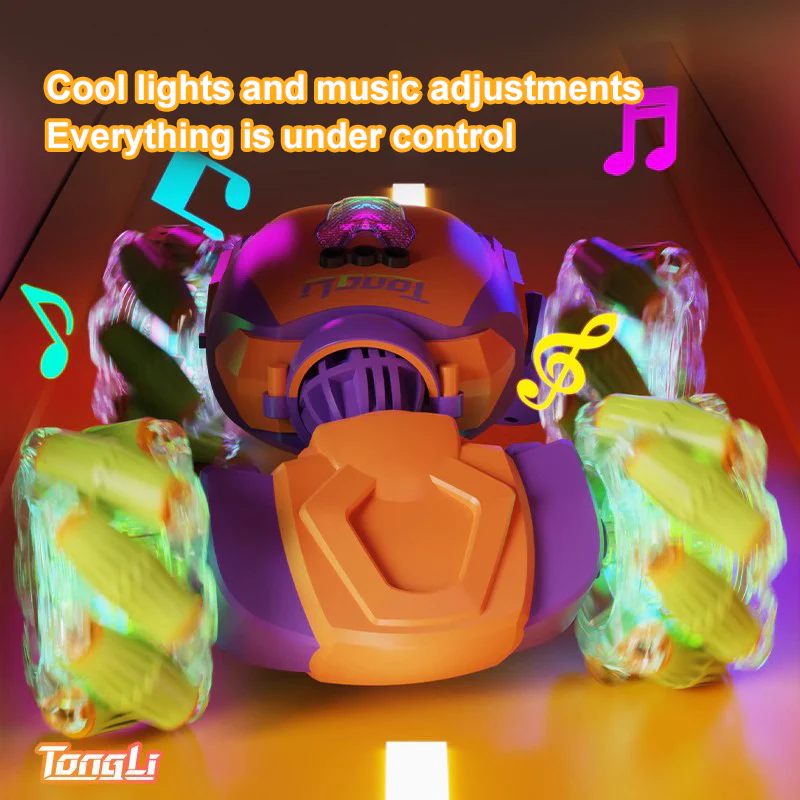 2.4G Remote Control Stunt Car 360° Twisting Car Dual Control With Cool Light - Image 4